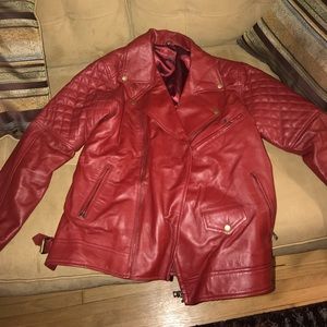 Red leather jacket